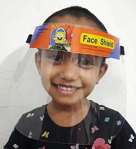 SAPPHIRE PVC Transparent, 500 micron, Reuseable Face shield(Pack Of 4 pcs) for Unisex Kids