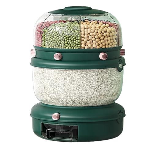 Large Kitchen Grain Dispenser Multifunctional Kitchen Soya Storage Box Kitchen Dry Food Fruit Seal Container Multifunctional Flour Storage For Dry Foods Cereals Muesli Soya and Grains etc(Green l)