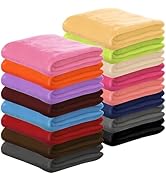 16 Pack Fleece Throw Blankets Bulk, 26 x 31.5 Inch Soft Fuzzy Sofa Warm Blankets Polyester Baby B...