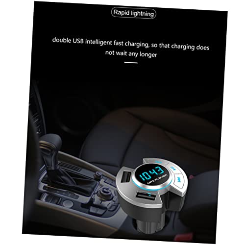 NUOBESTY Reproductor para Coche Transmisor FM Multipropósito con Cargador USB y Soporte para USB Compatible con Wma Pantalla de Carga Dual y Navegación para de el Vehículo
