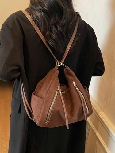 Slouchy Suede Hobo Bags Women Cute Underarm Shoulder Bag Crescent Crossbody Purses Travel Satchels Backpack Tote Handbag 20253