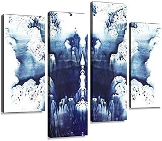 HIPOLOTUS 4 Panel Canvas Pictures Card of Rorschach Inkblot Test Painting of Dreaml
