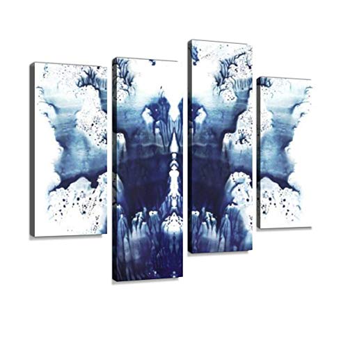 HIPOLOTUS 4 Panel Canvas Pictures Card of Rorschach Inkblot Test Painting of Dreaml