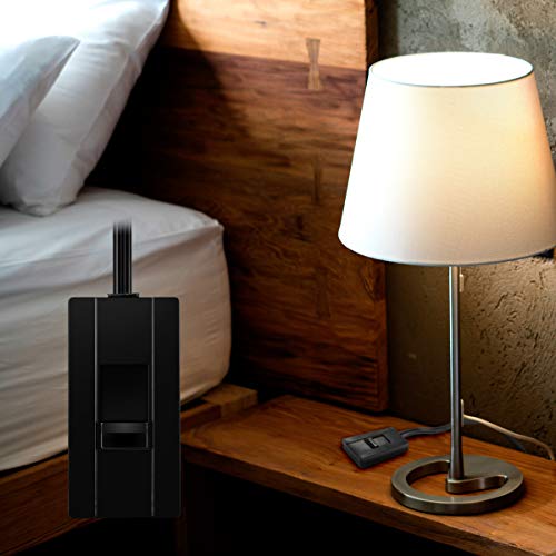 Topgreener Table-Top Plug In Dimmer For Table Or Floor Lamps, Slide Control, Works With 360 Watt Incandescent/Halogen And 150 Watt Dimmable Cfl/Led, Off At Lowest Dim, 6Ft Cord, Tgttdl300-Bk, Black #TOP5