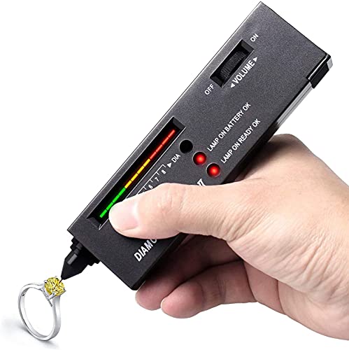 Diamond Selector II Test Kit - Jewelry Gold Gem Tester Tool LED Electronic Gemstone Pen Testers with Case Professional Tools Jade Ruby Stone Devices for Jewelers Precious Metal Verifier Gems Detector