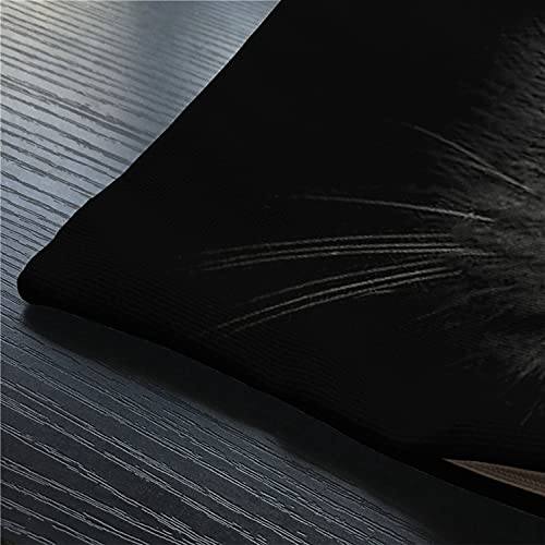 Smooffly Cat Pillow Case,Cute Black Cat Face With Black Eye Cotton Linen Throw Pillow Case Cushion Cover For Sofa Home Decorative Oblong 12X20 Inches #TOP2