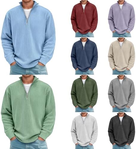 Mokaloha Mens Shirts, Mokaloha Sweatshirt Pacificozy Men's Simple Everyday Ribbed Stand Collar Casual Henley Shirt