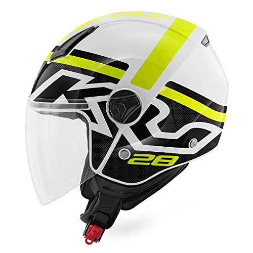 CASCO DEMI JET KAPPA KV28 EVO JOIN BIANCO/NERO/GIALLO L