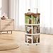 IEUDNS Mobile Bookshelf Rolling Bookshelf Utility Cart Multifunctional Book Cart Corner Bookshelf for Household Office Children Room, Brown, 3 Tiers