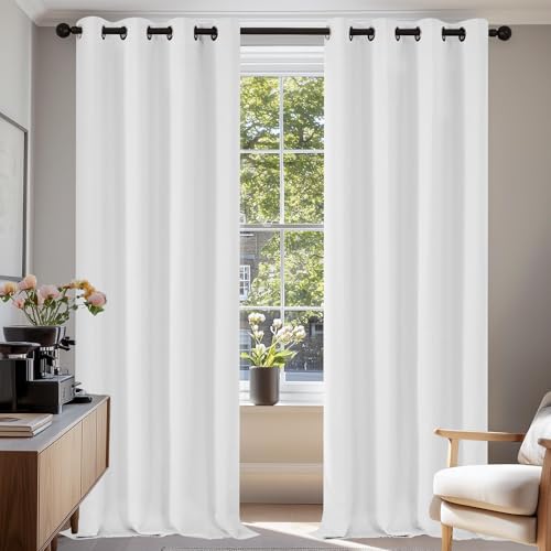Deconovo 100% Blackout Grommet Curtains – Thermal Insulated, Noise-Reducing, Sustainable