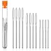 Outus Large-Eye Blunt Needles Steel Yarn Knitting Needles Sewing Needles Darning Needle, 9 Pieces (Silver)