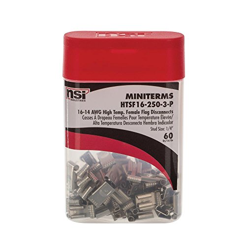 NSi Industries HTSF16-250-3-P Miniterminal Propack Un-Insulated Female Flag Terminal (Pack of 60)