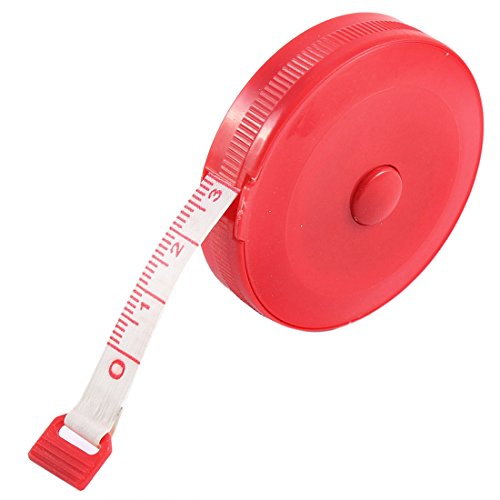 Aexit 150cm 60 Tools & Home Improvement Inch Plastic Round Housing Press Button Retractable Tape Tape Measures Measure Red