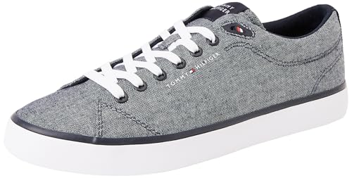 Tommy Hilfiger Herren Vulcanized Sneaker Core Chambray Low Top, Blau (Desert Sky), 44