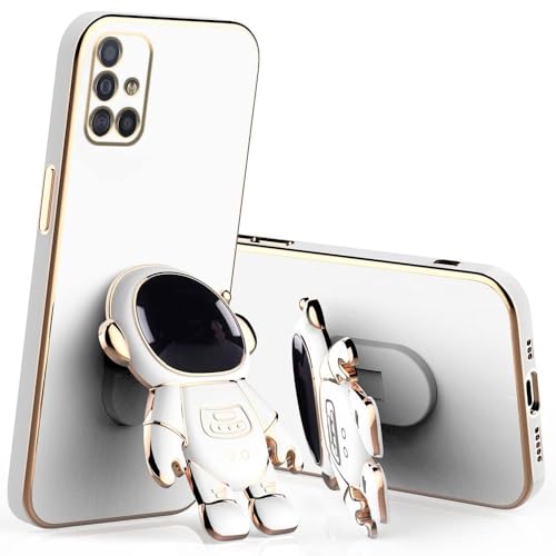 Image of for Samsung Galaxy A51 Case Cute 3D Astronaut Stand Design Camera Protection Shockproof Soft Back Cover (for Samsung Galaxy A51, White)