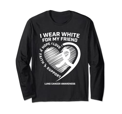 Cáncer de pulmón Regalos de conciencia Amigo Mujeres Hombres Cinta de cáncer Manga Larga