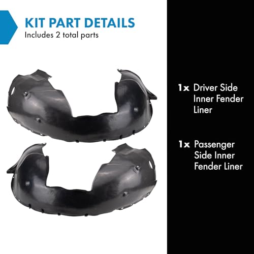 Image of TRQ Inner Fender Liner Set Compatible with 2001-2009 Volvo S60 2001-2007 V70 VO1248105 VO1249105