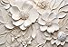 LOOWAP 3D Relief Floral Wall Mural Wallpaper for Living Room Bedroom (Not Peel n' Stick)