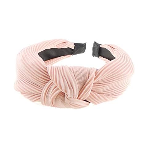 Diadema plisada con nudo en la parte superior de gasa con cinta de Alice Cover