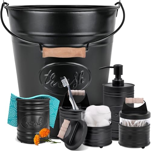 Autumn Alley Rustic Black Farmhouse Bathroom & Kitchen Accessories Set,