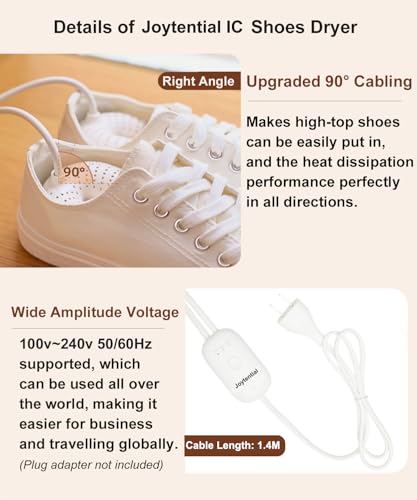Joytential Schuhtrockner Elektrisch, Stiefeltrockner Schuh Stiefelwärmer mit Timer, Leises Stiefeltrockner, Gerüche zu Beseitigen, Schuhe zu Trocknen, EU Stecker