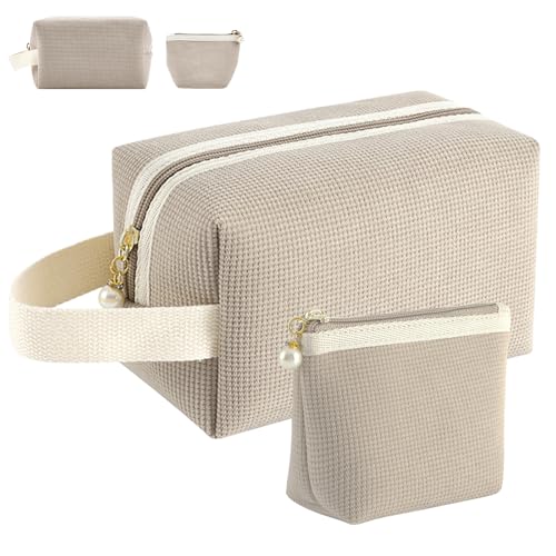 XRPRPX 2 Neceseres de Maquillaje de Viaje, Bolso Organizador de Viaje para Maquillaje con Cremallera y Asa Estuche de Cosméticos de Viaje Portátil y Pequeño Neceser de Viaje para Cosméticos