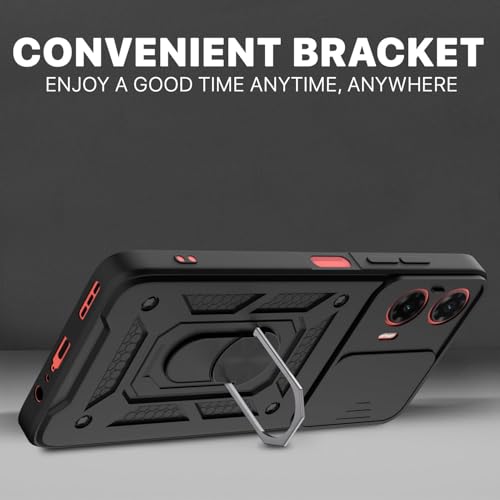Image of AIBEX Back Cover for Motorola G35 5G | D10 Tough Armor Case | Sliding Camera Shield | 360 Protection | Kickstand Ring Holder | Military-Grade Shockproof Bumper Case