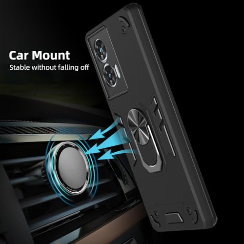 Image of NDCOM for Moto Edge 50 Fusion 5G Back Cover | Motorola Edge 50 Fusion Backcover | Premium Moto Edge 50 Fusion 5G Cover | Ring Holder Case