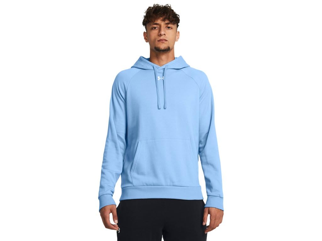 Under Armour Men's Rival Fleece Hoodie Sweatshirt, (475) Carolina Blue/White, Large, (475) Carolina Blue/White, L
