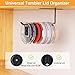 Keepamor 2 Pack Tumbler Lid Organizer, Space Saving Cup Lid Organizer for Yeti/Stanley/Simple Modern Tumbler Lids, Self-Adhesive or Drilling Tumbler Lid Hook for Kitchen Organizers and Storage
