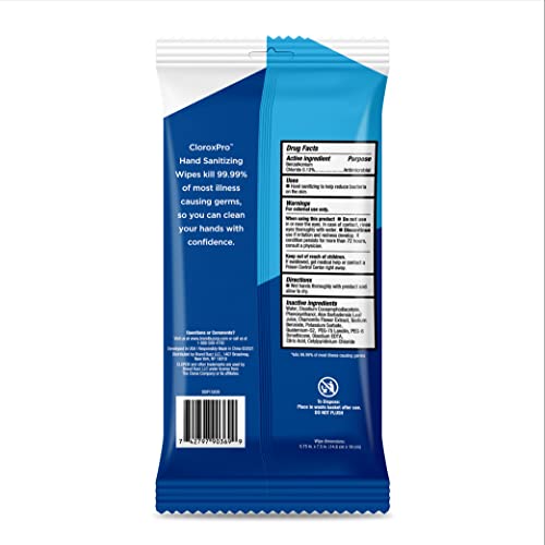 Image of Clorox Pro Alcohol-Free Sanitizing Hand Wipes, BZK, 20 Count