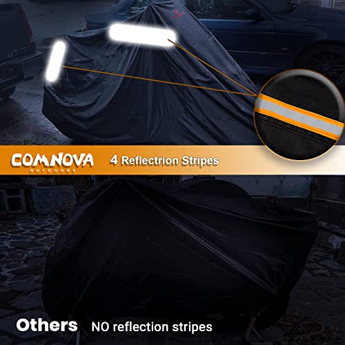 Comnova Motorcycle Cover 104 Inch, 600D Universal Motorcycles Cover Waterproof With Lock-Holes All Season, Large Motorbike Vehicle Scooter Cover For Harley Davidson, Honda, Suzuki, Kawasaki, Yamaha #TOP5