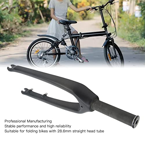 Kadimendium Bike Front Fork, Professional High Strength 20 Inch Mountain Bike Fork Lightweight Carbon Fiber For Folding Bike For 28.6Mm Straight Tube #TOP1