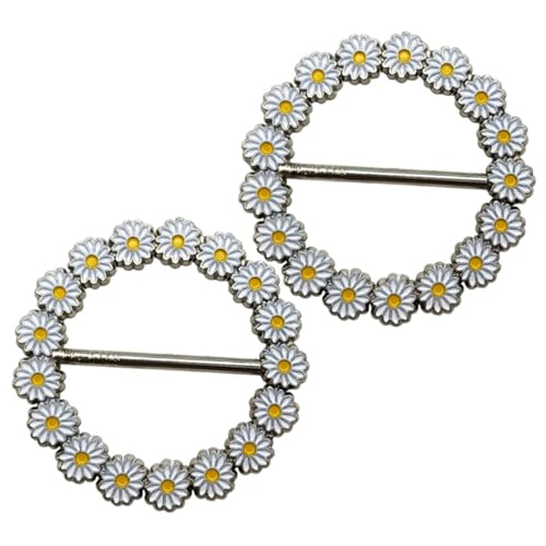 Boucle d'écharpe en soie ronde et clip de robe élégant pour femme