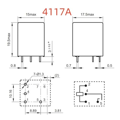 Relé 012-1HST interruptor electromecánico 12V 4117A componente electrónico de 4 pines PCB 2