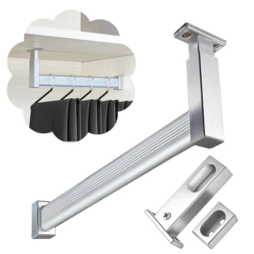 �˂�����_ �N���[�[�b�g�p���ȃn���K�[���b�h�A �V���[�g�N���[�[�b�g�n���K�[���b�h �m���|���o�[�A 2�̃u���P�b�g�T�|�[�g�t�����[�h���[�u���[��(Silver,64cm(25.2in))