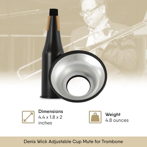 image for Denis Wick Adjustable Cup Mute for Trombone, 5529 - Hand-Spun Aluminum