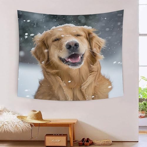 Tapisserie murale art mural tissu 3D grand format deco salon chambre motif grand chien