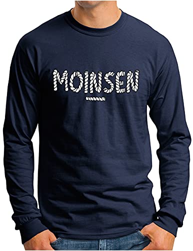 T-shirt manches longues bleu marine OM3 aux finitions soignées XL