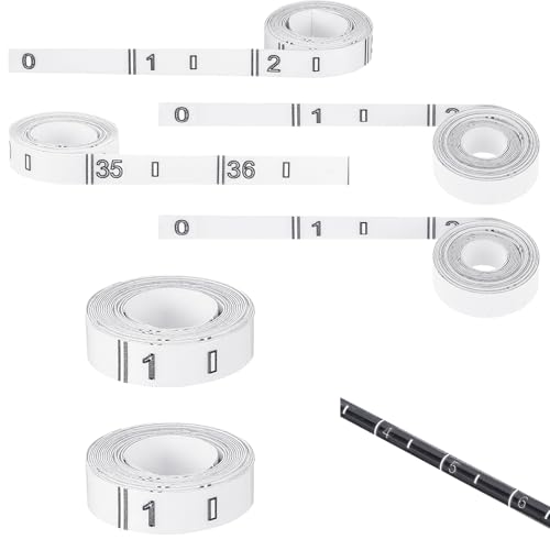 Gemscream 6 Pcs Rod Ruler 36'' Fish Measuring Decals Fish Measuring Tape Stickers Transparent Fishing Tape Measure Kayak Fishing Accessories for Fishing Rod Boat Kayak