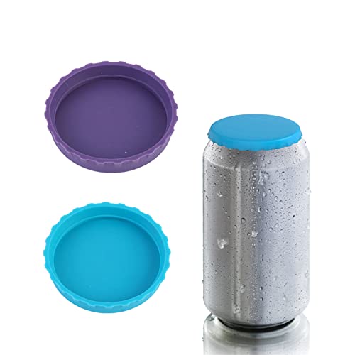 2pcs Beverage Can Sealer Cap Silicone Soda Drink Cover Tops Beverage Can Sealer Cap Spill Saver,Silicone Can Lids,Can Stopper Cans Mark Drink Lid Protector for Beer Juice Energy Drink Cans