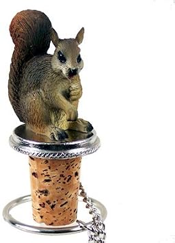 Conversation Concepts Squirrel Bottle Stopper for Wine bottles- pewter, Red image 5
