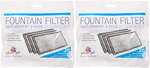 Pioneer Pet Replacement Filters for Plastic Fountains (2 Sets of 3pk)