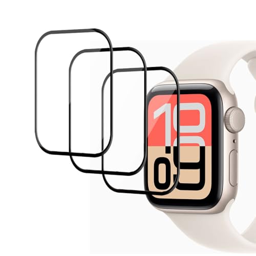 �y3���Z�b�g�zFor Apple Watch SE 3(2025) / 2 / 1 / Series 6 / 5 / 4 (40mm) �t�B���� �ی�t�B���� �yMoahsiuny�zPMMA+PC�������f�� ���d�x 3D�Ȗ� �����ߗ� �h�w�� �ϏՌ� ���