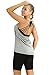icyzone Yoga Tops Workouts Clothes Activewear Built in Bra Tank Tops for Women (M, Grey Melange)