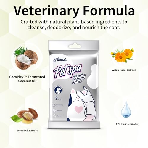 MIOSSZI Pet Gloves Wipes for Dogs & Cats, No-Rinse Grooming, Unscented - Image 2