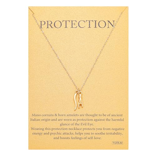 Cute Italian Horn Pendant Necklace for Women Protection Amulet Jewelry 18K Gold plated