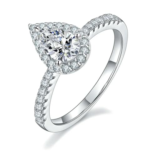 Solitaire Cluster Heart 1/2 1 CT 925 Sterling Silver VVS1 Diamond Moissanite Engagement Rings for Women