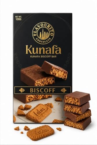 Image of Flavourito Kunafa Biscof Pistachio Chocolate Bar 100g, Satisfying, Sharp Snap Of Smooth Milk Chocolate that Gives Way to a Creamy, Rich, and Nutty Pistachio DECADENT FOODS (biscof)