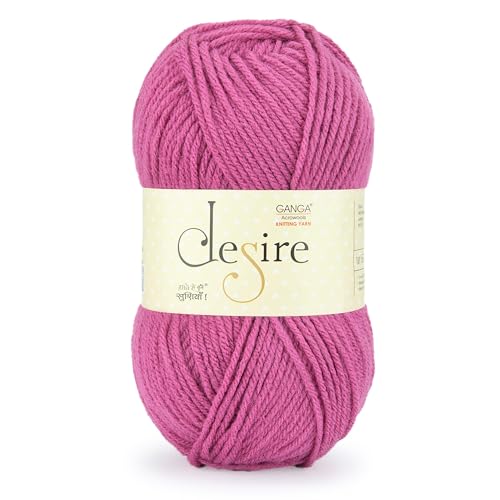 Image of Ganga Acrowools Acrylic Desire Hand Knitting and Crochet Yarn. Pack of 1 Ball - 100Gms. Shade No - (DISS 053)
